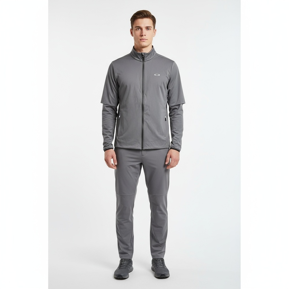 Oakley Albatross Rain Jacket Mens 2XL Gray Full‎ Zip Active Lightweight